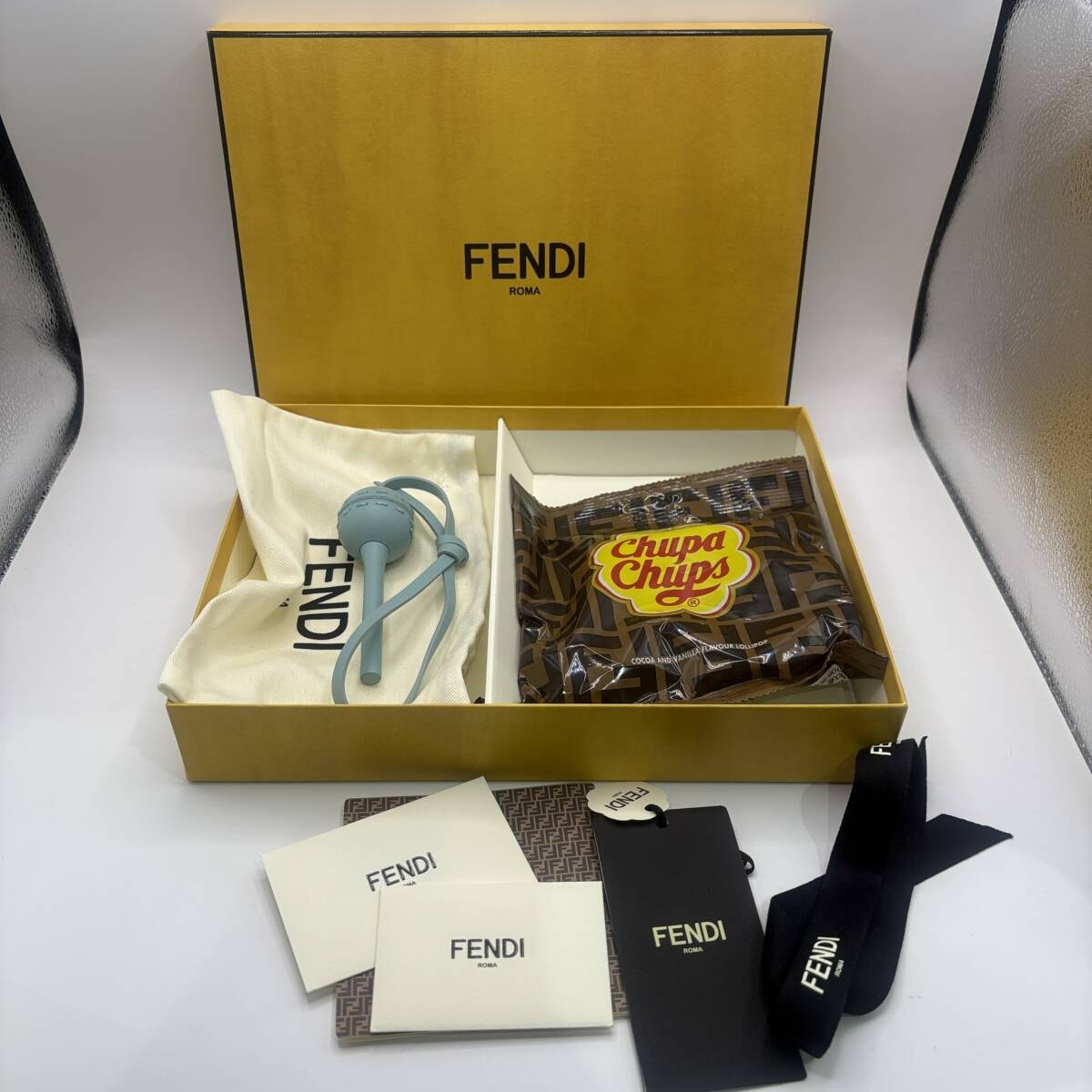 未使用）フェンディ×チュッパチャプス レザー ロリポップホルダー ライトブルー