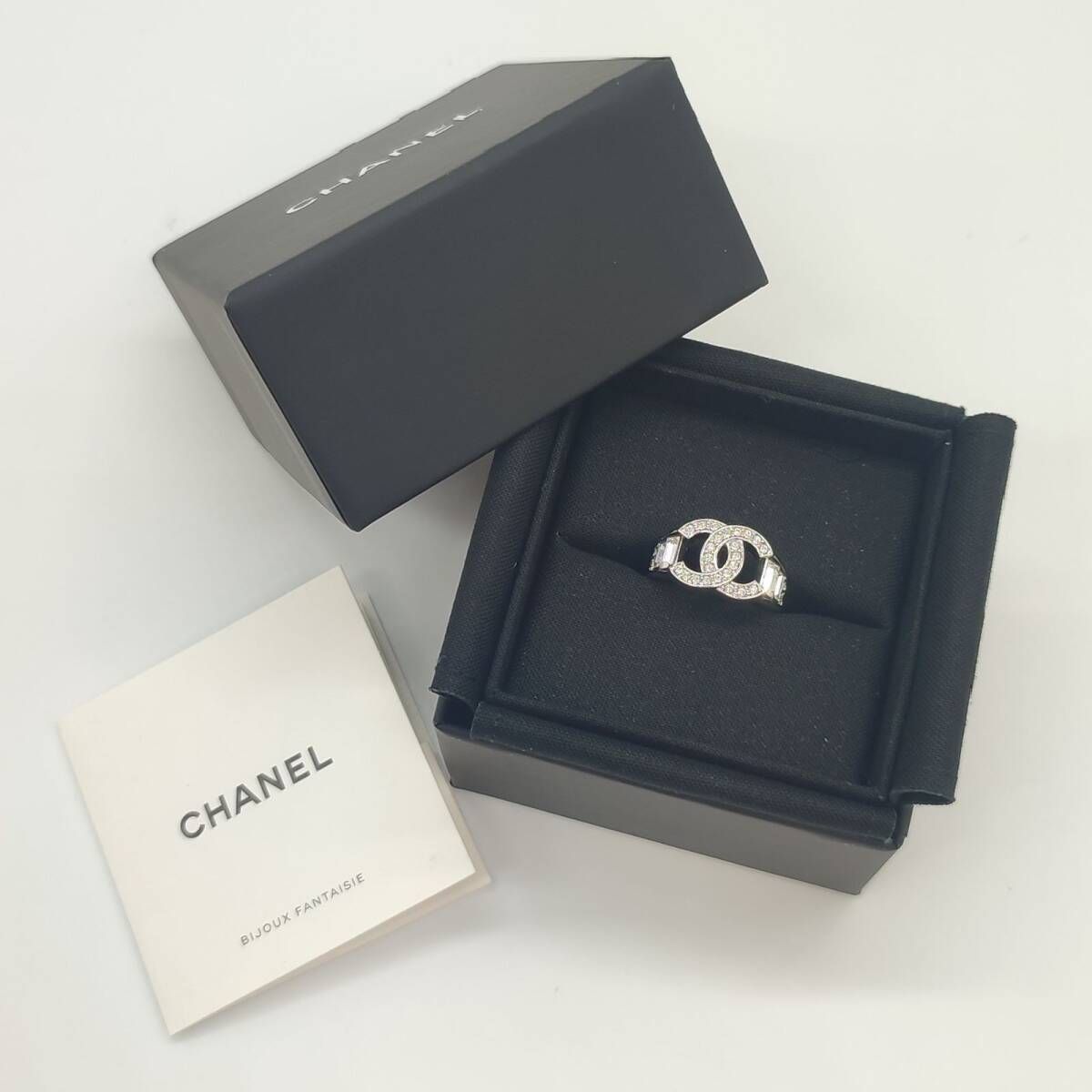 【未使用】CHANEL　シャネル　リング　指輪　ココマーク　ラインストーン