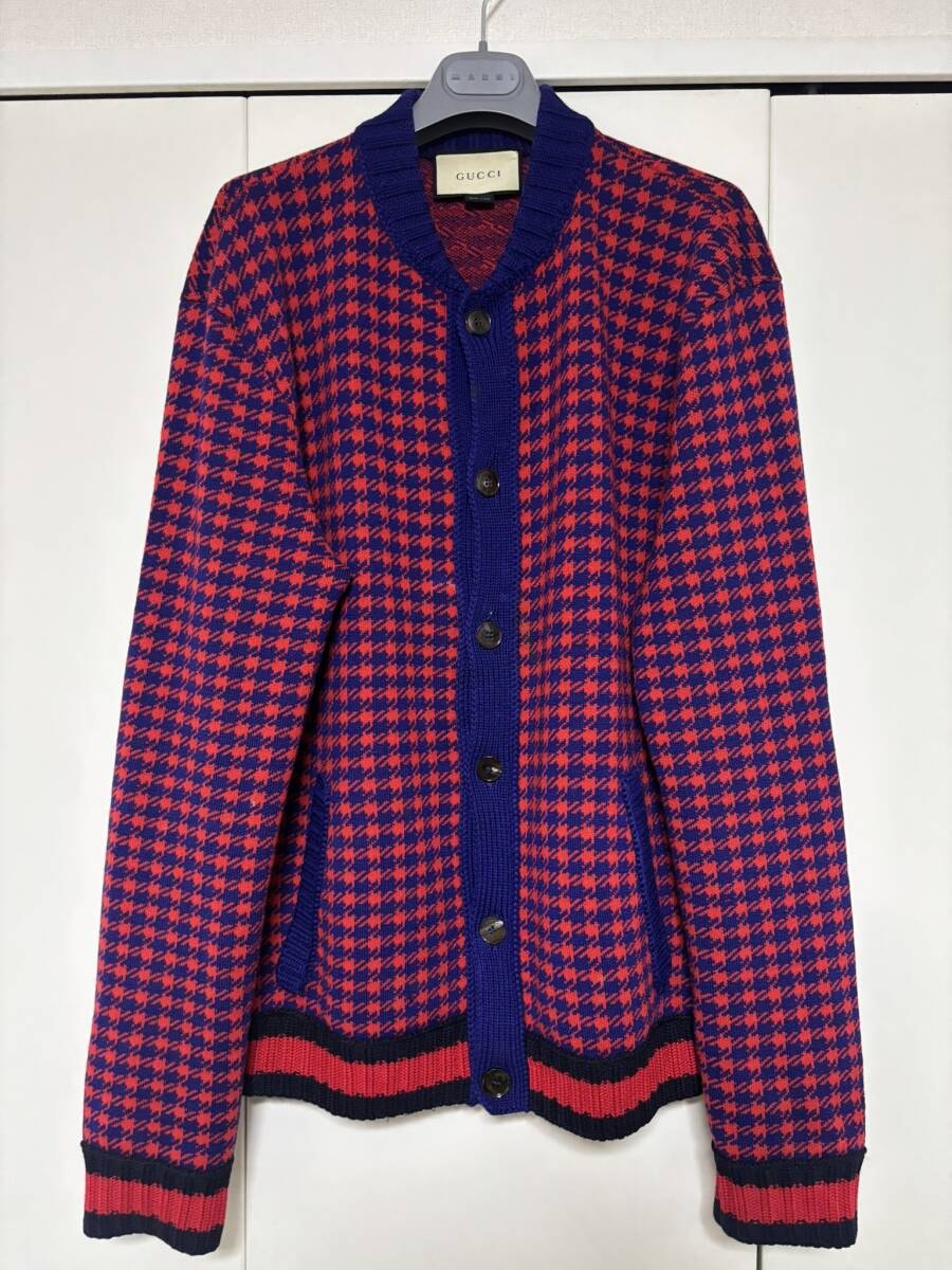 GUCCI チェック カーディガン グッチ サイズXL　グッチ　デニム　ミケーレ　ジャケット　コート