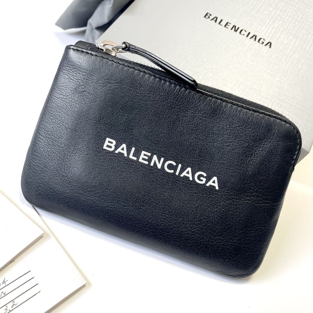 ★BALENCIAGA コインケース ミニポー EVERYDAY L.POUCH XS 492464 黒 バレンシアガ 中古美品【鑑定済み 本物保証】