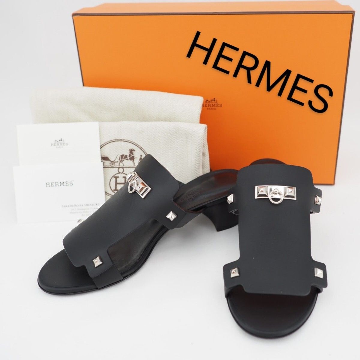 【極美品】HERMES　エルメス　サンダル　ブラック　