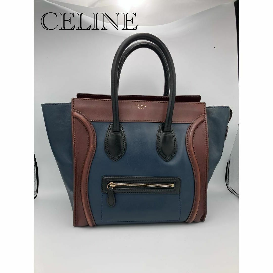 CELINE セリーヌ ラゲージ ミニ ショッパー ハンドバッグ レザー