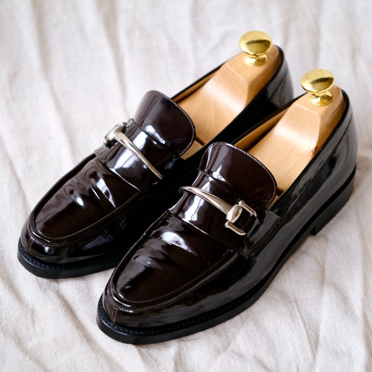 GUCCIグッチ ロングホースビットパテントローファー 黒35C