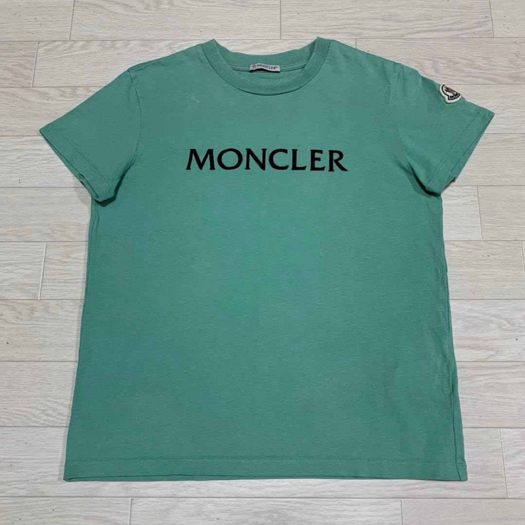 モンクレール MONCLER 25SS ロゴ刺繍 ワッペン 半袖Tシャツ S緑 【公式