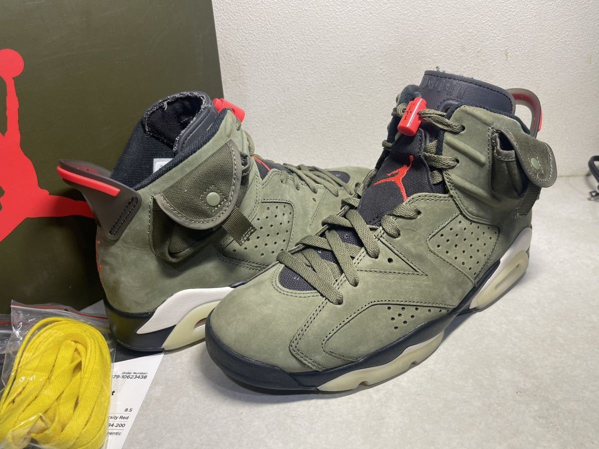 トラヴィススコット × ナイキ エアジョーダン6 レトロ "ミディアム オリーブ"
