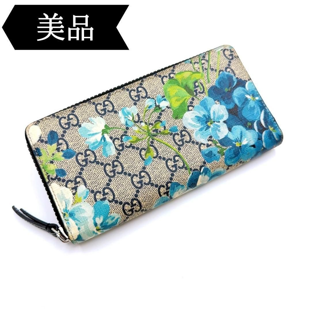 ◇グッチ◇GGブルームス/ラウンドファスナー/長財布/546355/レザー