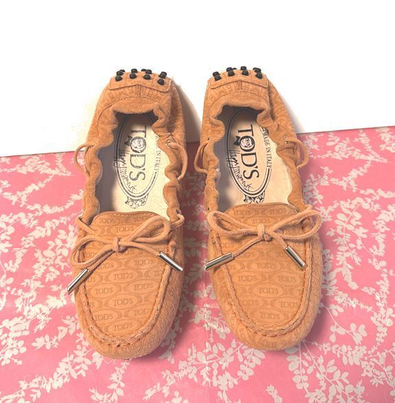 TOD'S トッズ★アルベールエスパス・ゴンミーミ・ラバーペプル・ローファー・モカシン・ドライイビングシューズ・36/23cm★美品