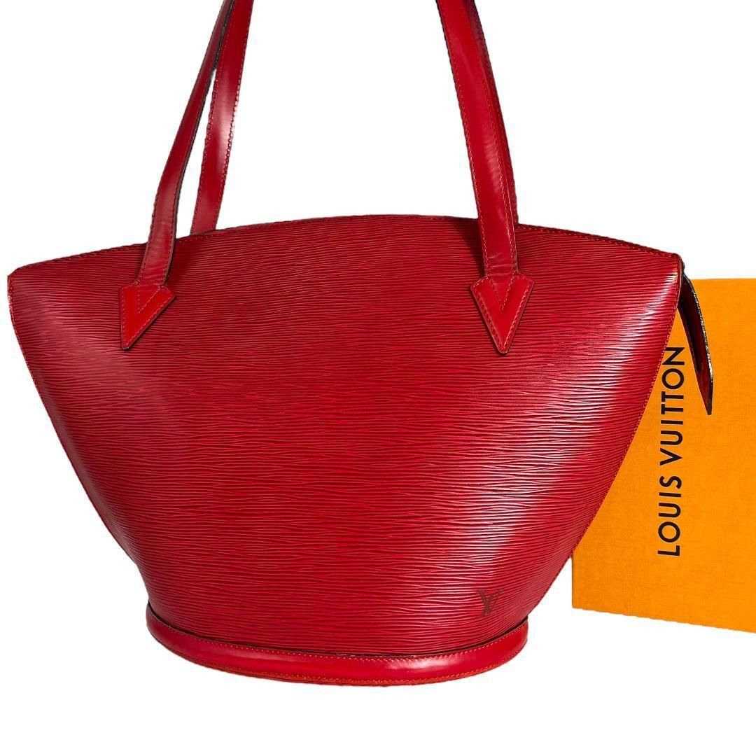 【鑑定済】ルイヴィトン　LOUIS VUITTON　エピ　サンジャック　トートバッグ　ハンドバッグ　ショルダーバッグ　カスティリアン　レッド