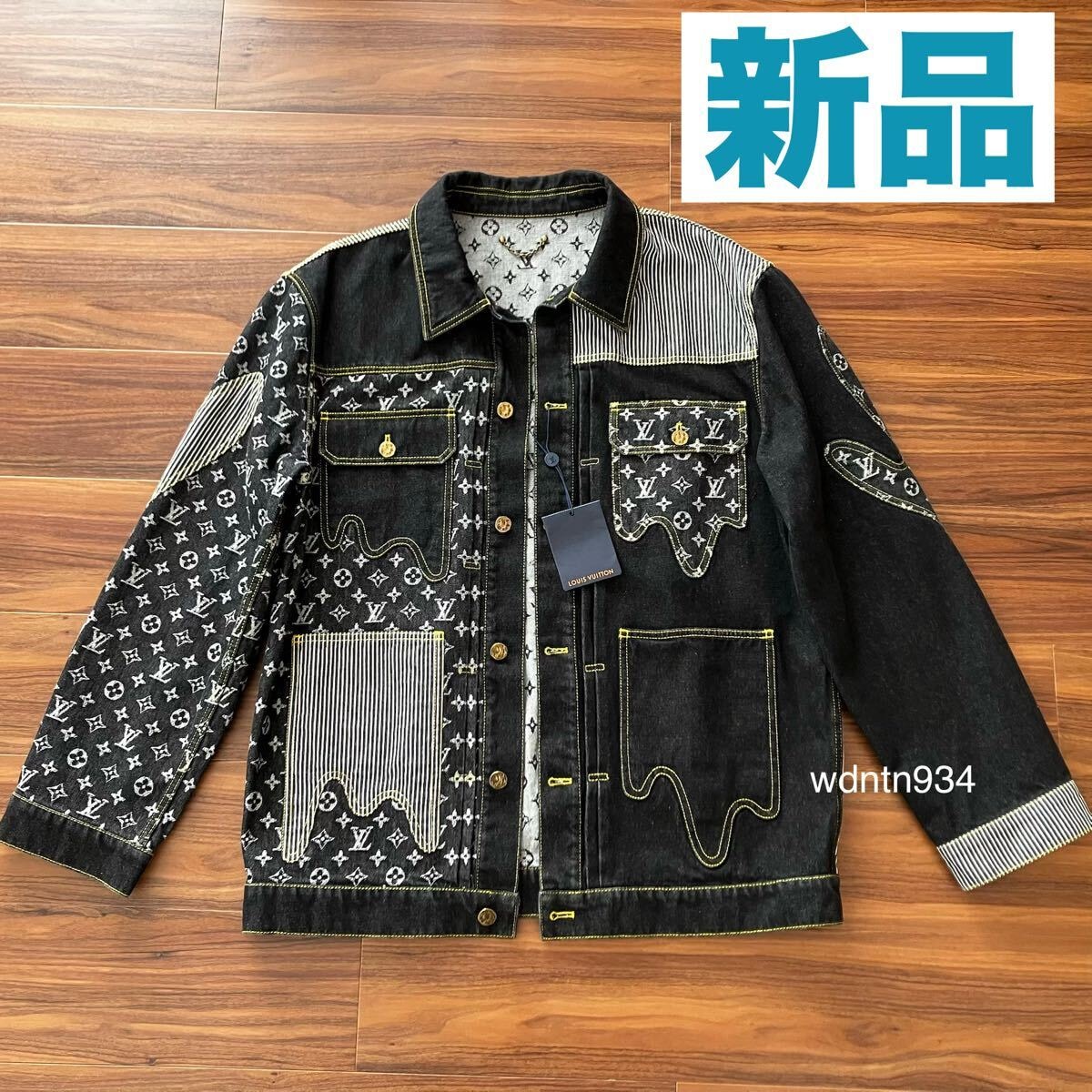 ヴィトン ダミエ テーラードジャケット 54 RM101F シルク 裏地総柄