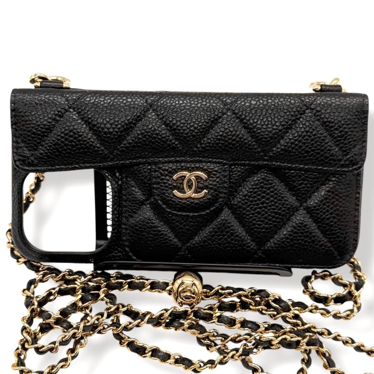 B (目立った傷や汚れなし)】CHANEL シャネル iPhone 15Pro Max ケース