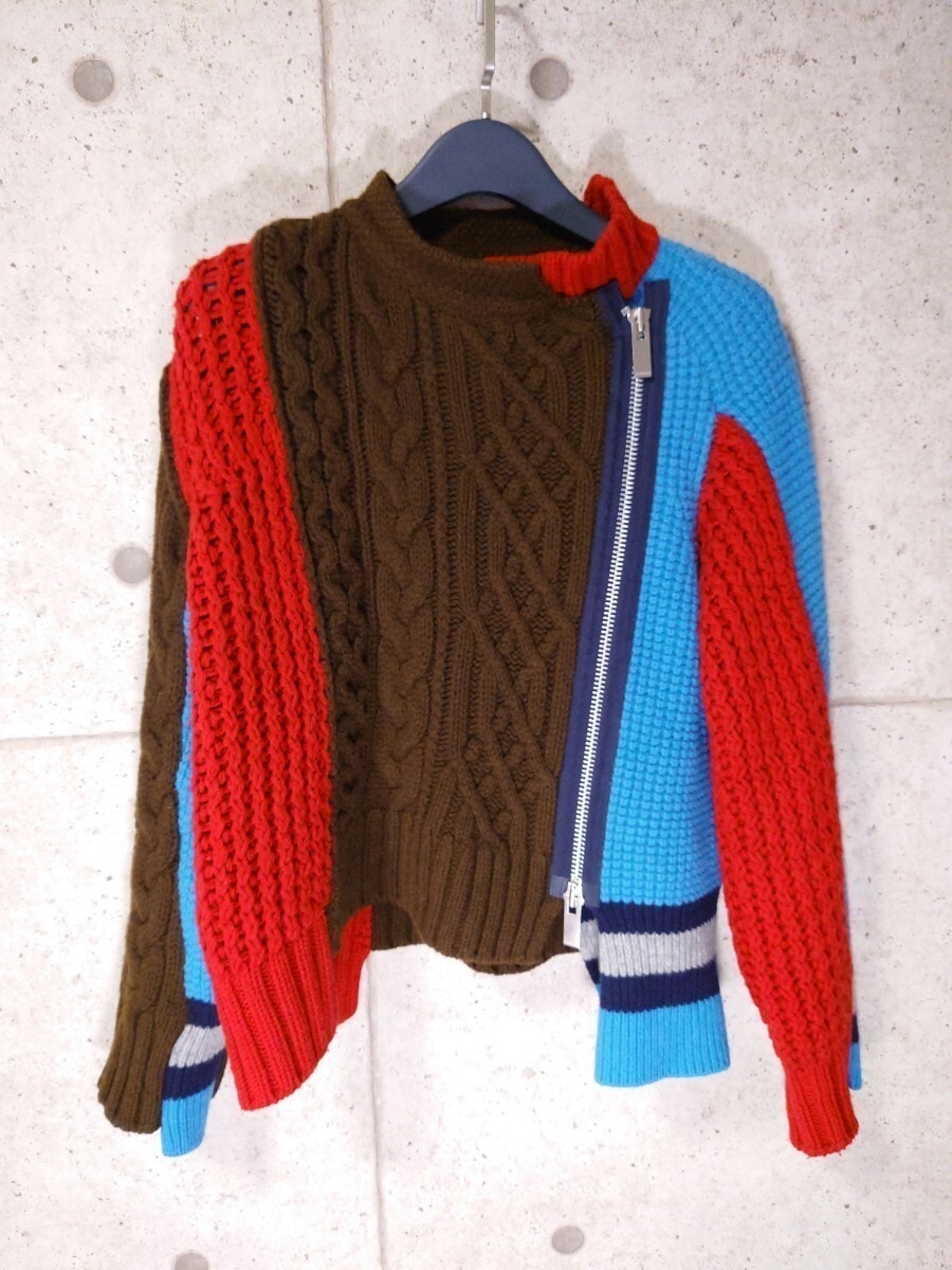 目立った傷や汚れなし】sacai サカイ 18AW Asymmetry Knit ニット