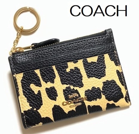 特価 可愛い♪ COACH コーチ ヒョウ柄 キーリング付 ID カードケース パスケース CBL75 新品本物