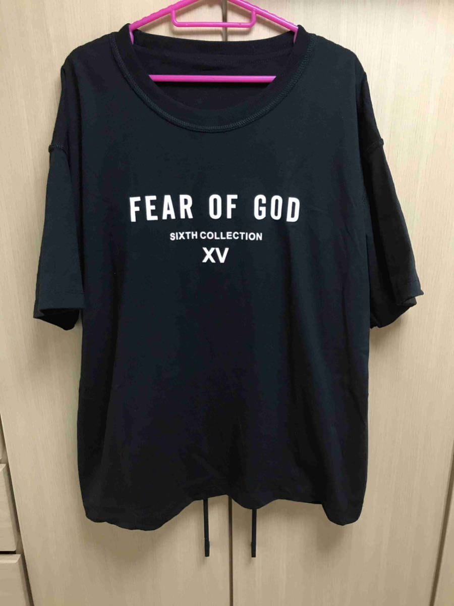国内正規 限定 19SS FEAR OF GOD フィアオブゴッド フィア オブ ゴッド 6th SIXTH COLLECTION ロゴ Tシャツ 黒 M
