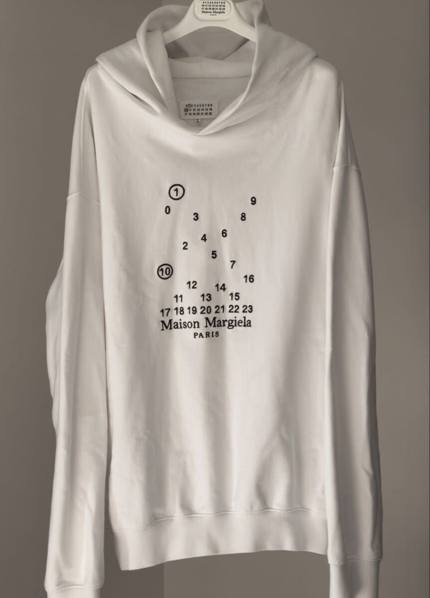 メゾンマルジェラ パーカー ホワイト スウェット トレーナー ナンバリング Maison Margiela