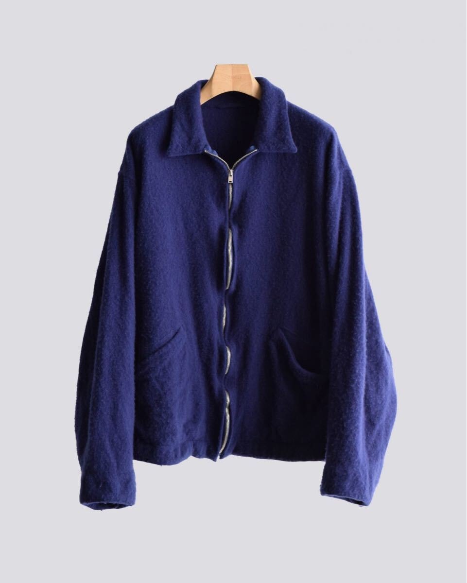 【新品未使用 タグ付き】COMOLI 縮絨ウール ジップショートジャケット PURPLE BLUE Size : 1/コモリ/wool100%/パープルブルー/ブルゾン
