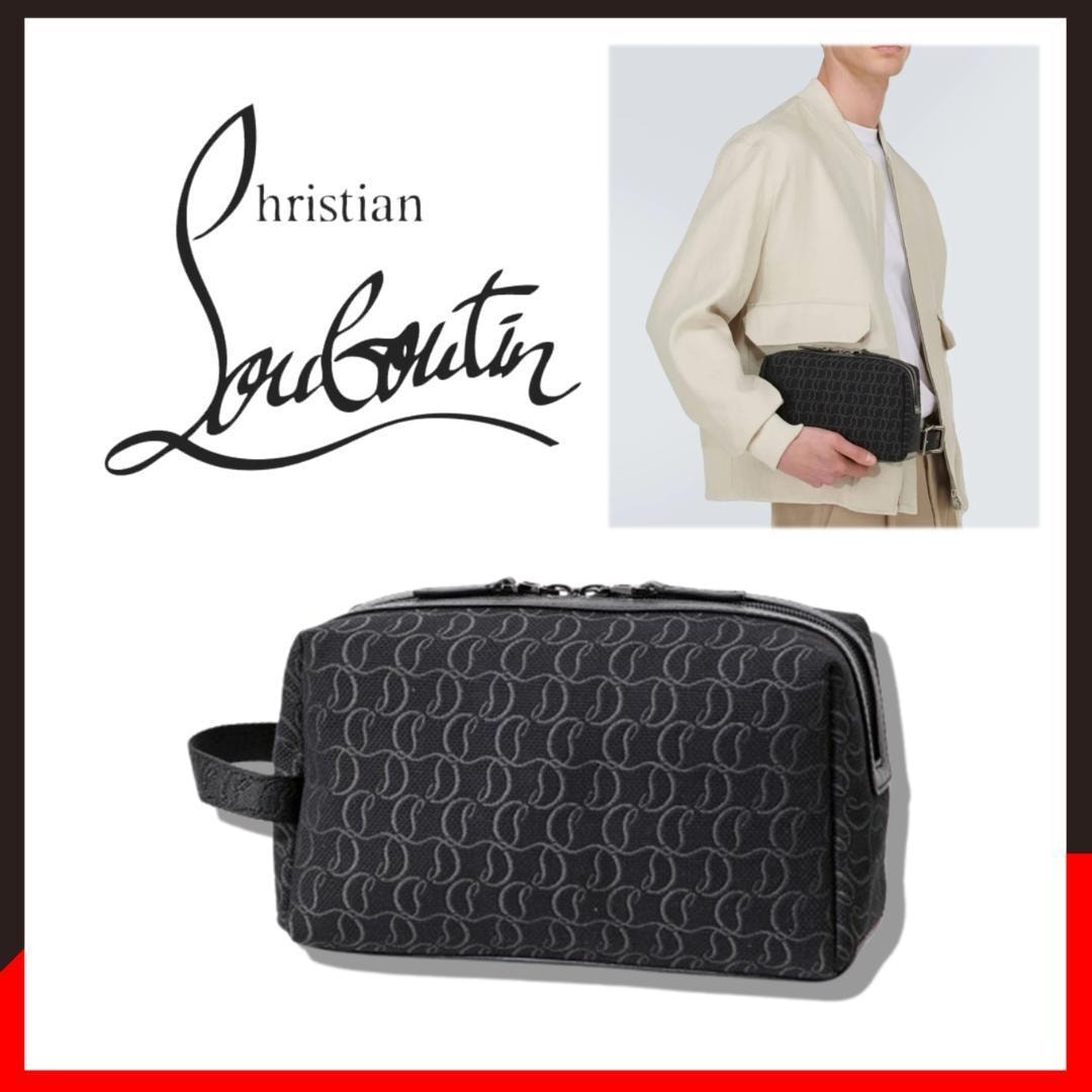 ○★新品 未使用 クリスチャン ルブタン ジップ N フラップ セカンドバッグ ブラック（CHRISTIAN LOUBOUTIN）○●