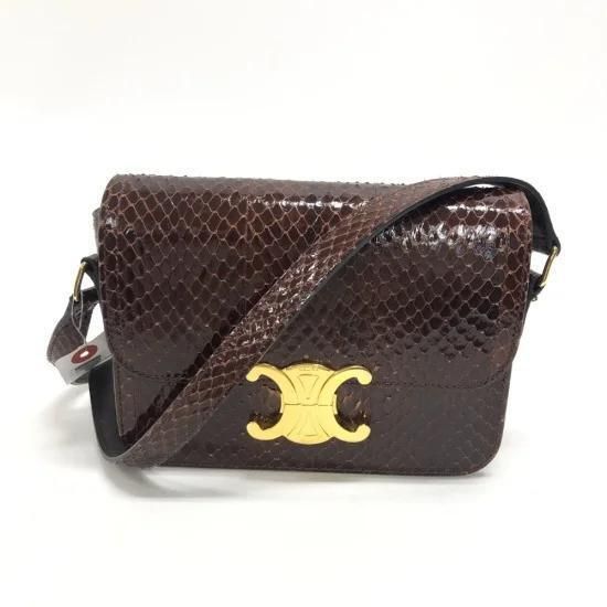 【匿名配送・美品】CELINE セリーヌ パイソン トリオンフ ショルダーバッグ
