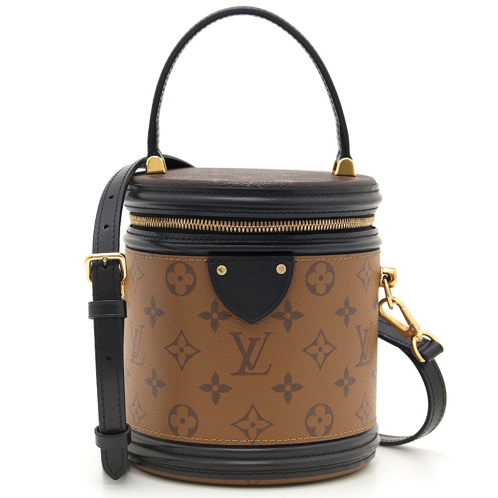 中古 良品 ルイヴィトン LOUIS VUITTON ハンドバッグ モノグラム・リバース カンヌ M43986 ブラウン フランス製 ABランク 2way ショルダー