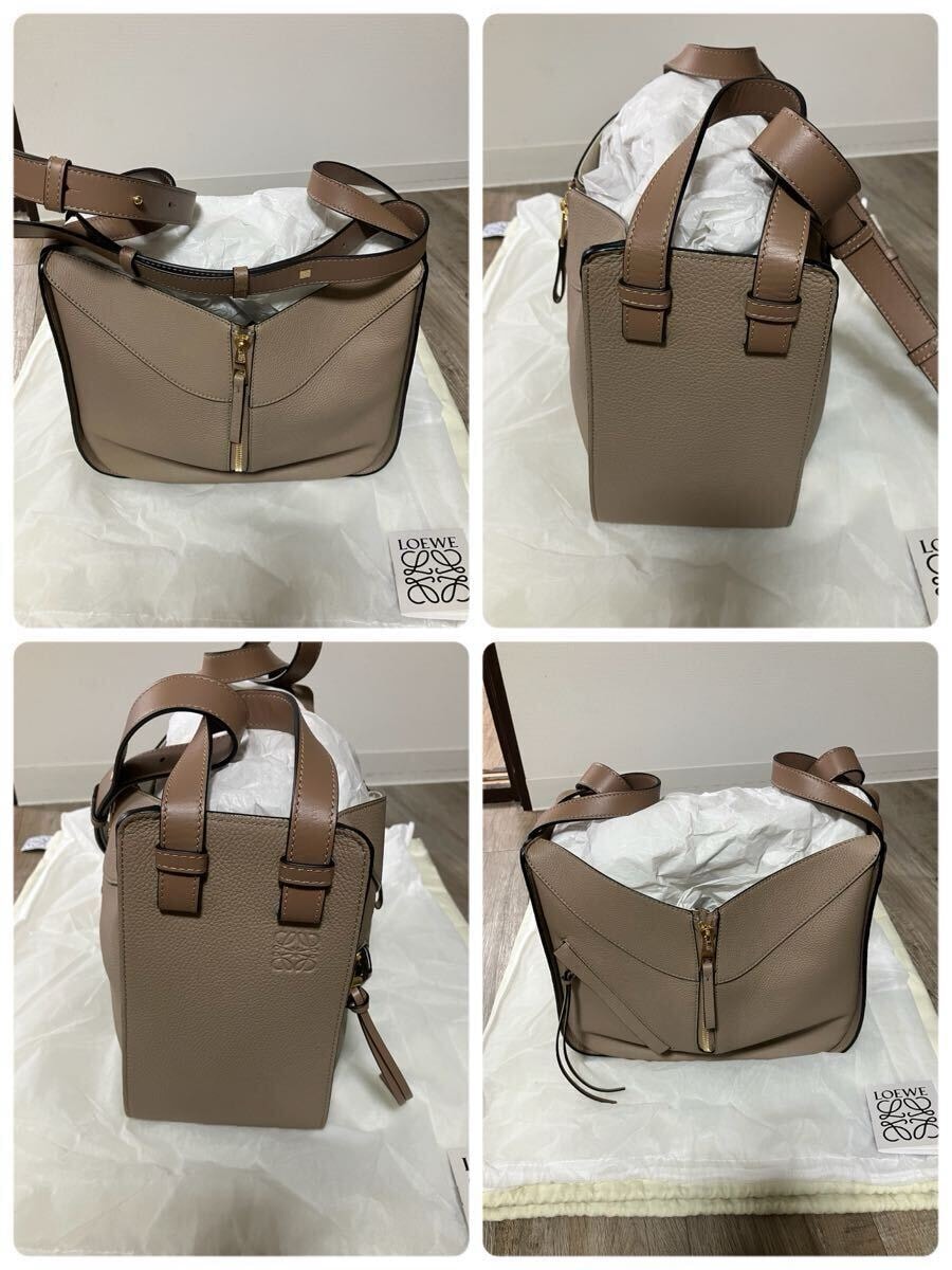 美品　ロエベ LOEWE ハンモック　2way ショルダー ハンドバッグ クラシックカーフ レザー サンドベージュ