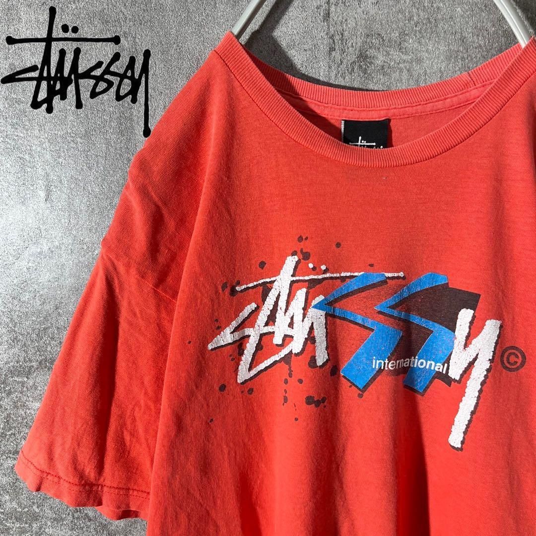 [大人気]　ステューシー　Tシャツ　レアプリント◎　ストックロゴ　存在感◎