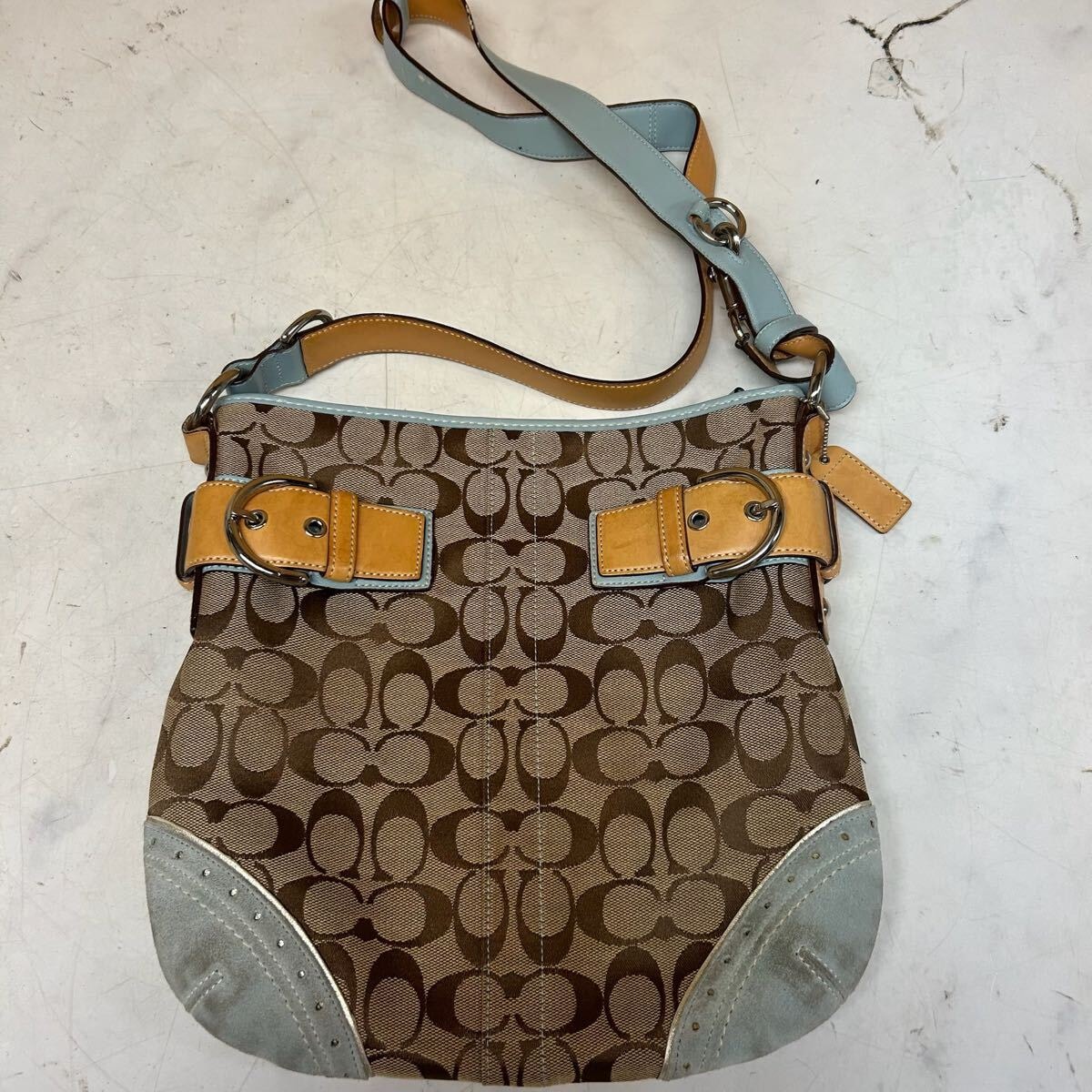COACH コーチ カフェ ファセット サドルバッグ 2WAY ショルダー パッチワーク C2804 【中古】 B (目立った傷や汚れなし)】COACH コーチ カフェ ファセット パッチ