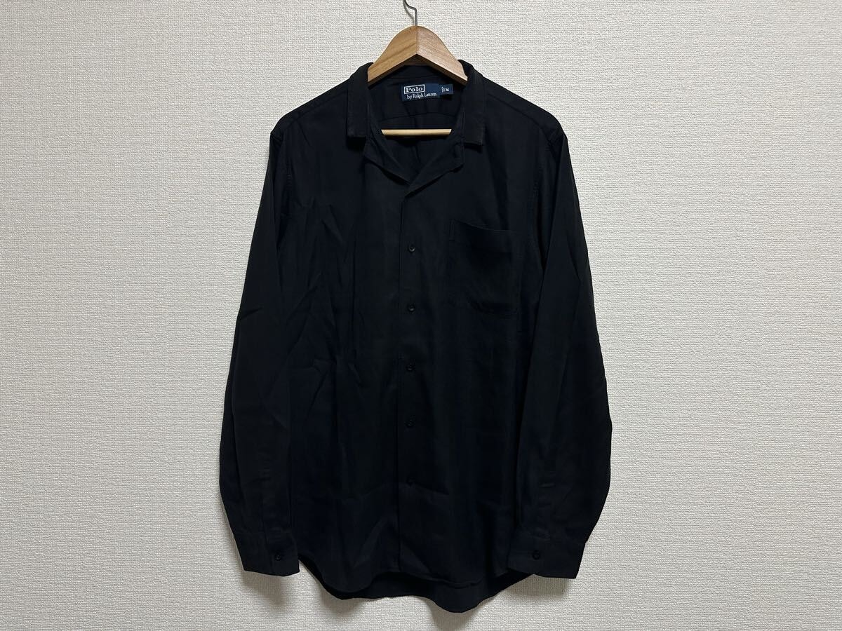 Polo by Ralph Lauren ブラック長袖シャツ M コットンシルク