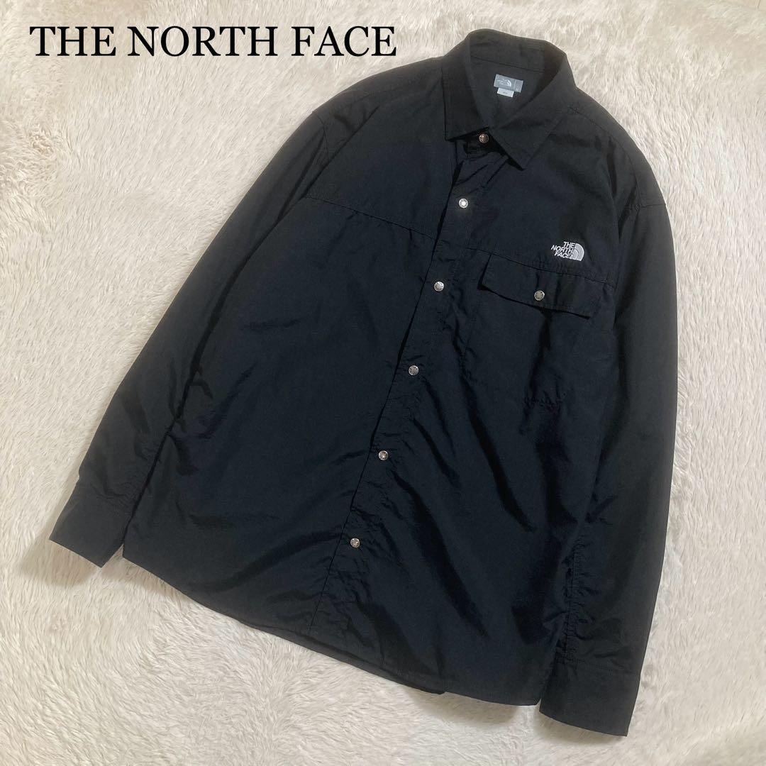 極美品 THE NORTH FACE 長袖シャツ 刺繍ロゴ レギュラーカラー 楽天