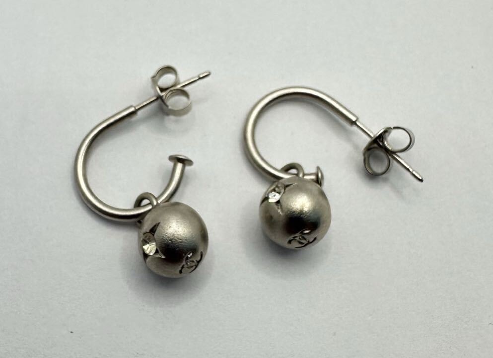中古　シャネル　シンプル　ラインストーン　ピアス　509817