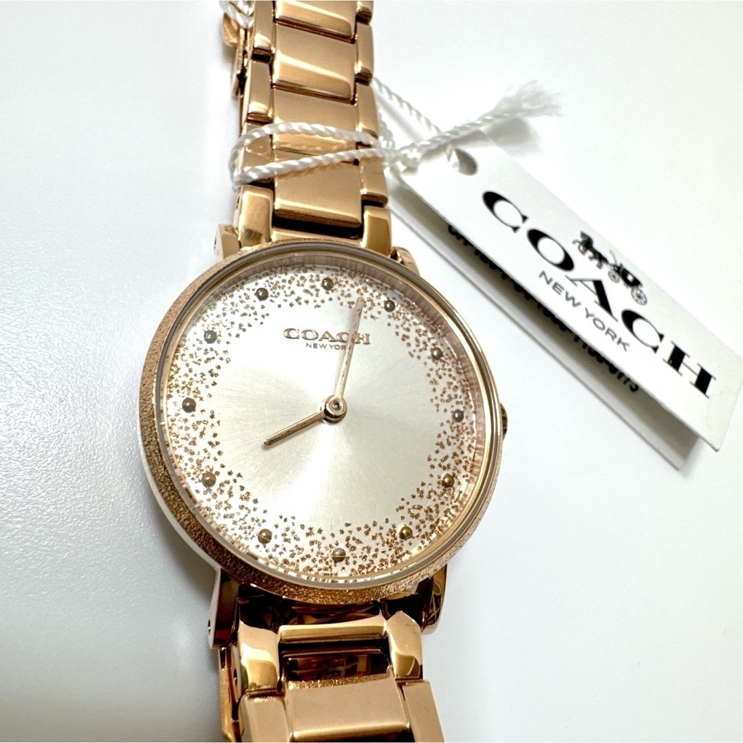 新品 電池交換済 COACH コーチ PERRY ピンクゴールド 腕時計