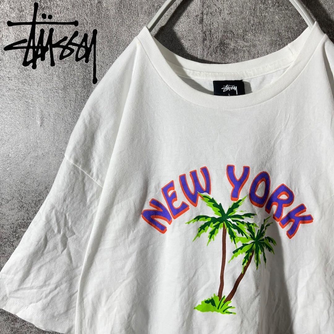 [大人気]　ステューシー　Tシャツ　ビックプリント◎　ヤシの木　南国　季節感◎