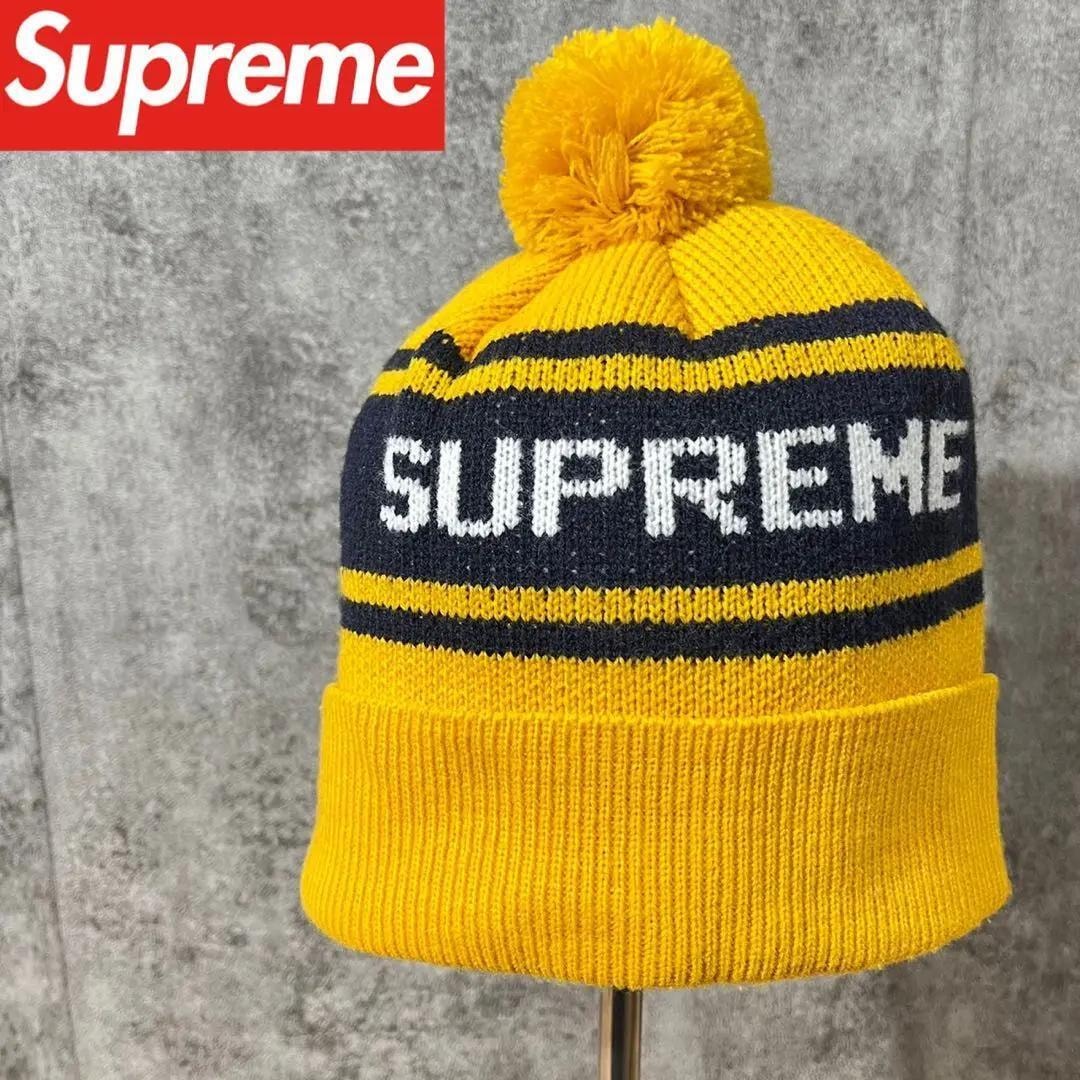 [大人気]　シュプリーム　ニット帽　企業ロゴ　存在感◎　季節感◎