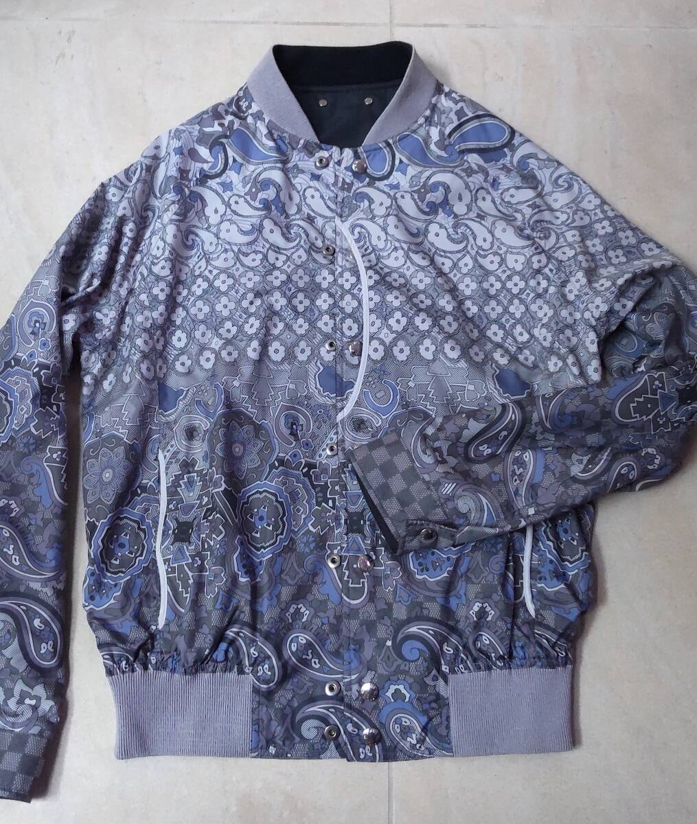 ルイ・ヴィトン LOUIS VUITTON リバーシブル ブルゾン ジャケット ナイロン コットン モノグラム スタジャン 50 イタリア製