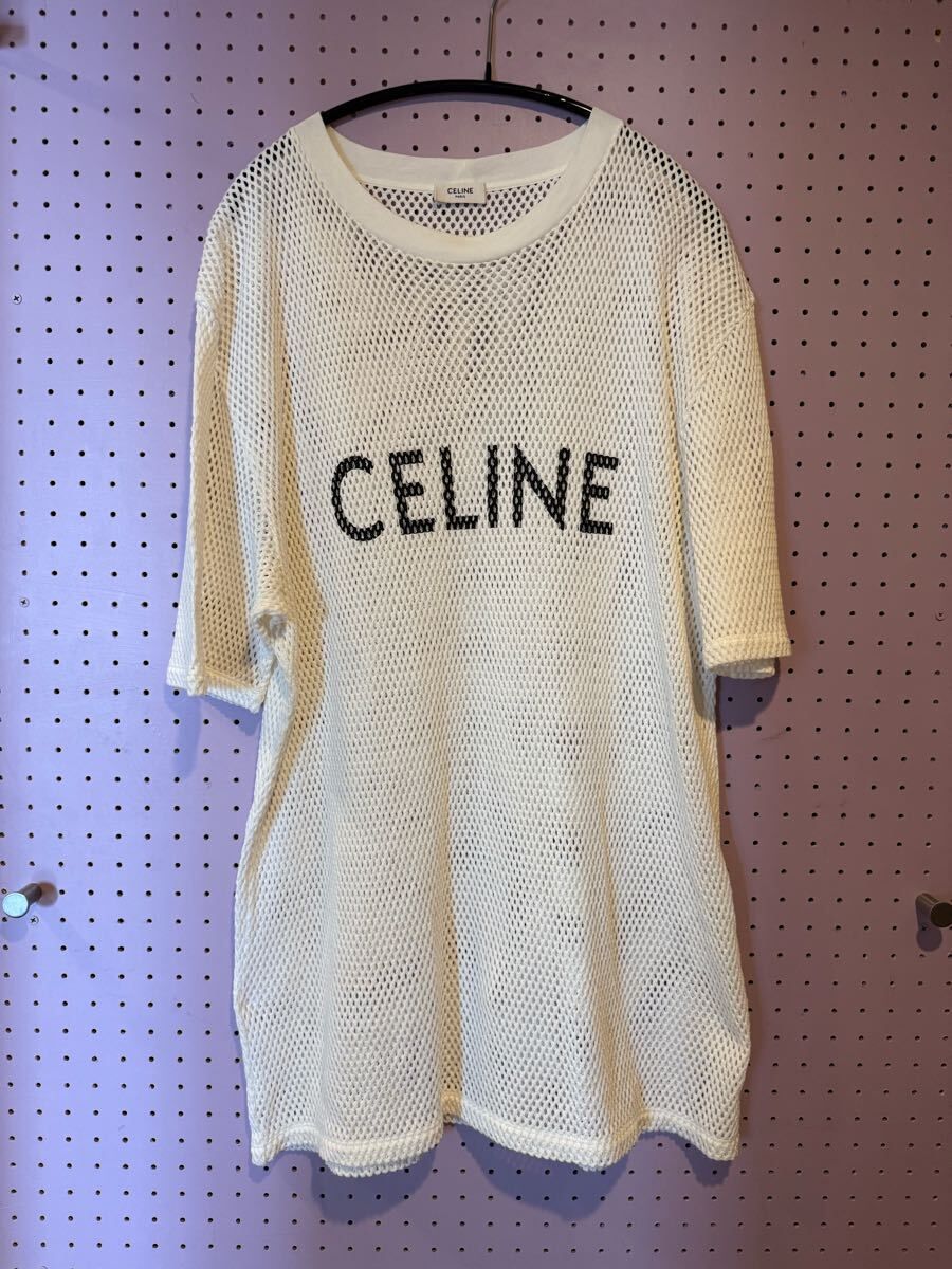 最終価格ラスト 正規購入 celine メッシュ サマーニット Tシャツ サイズ M XL相当 ルーズサイズ セリーヌ 半袖