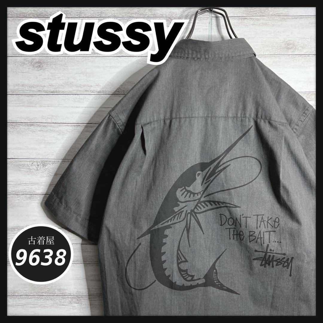 【入手困難!!】ステューシー バックロゴ ワークシャツ 半袖シャツ