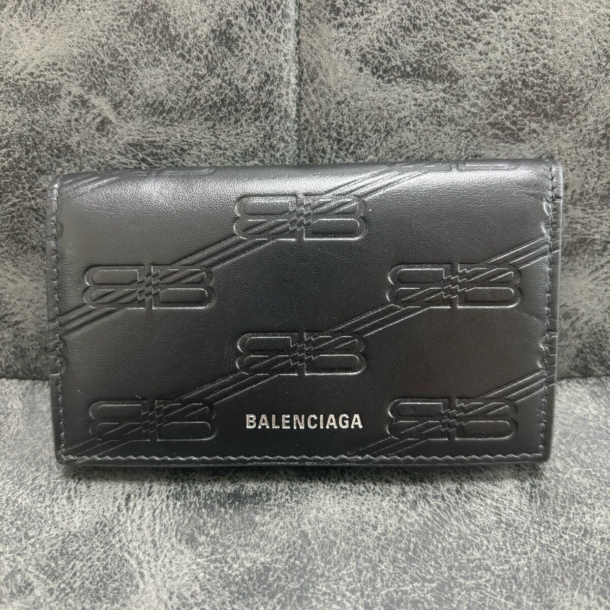 バレンシアガ BALENCIAGA キーケース BB柄 レザー ブラック