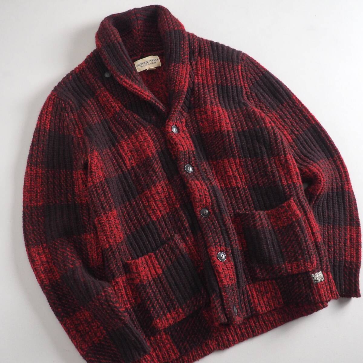 ラルフローレン ニット カーディガン バッファローチェック 美品