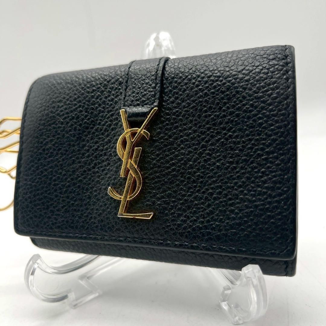 極美品 サンローラン キーケース　6連　レザー　YSL カサンドラ 黒 ブラック SAINT LAURENT
