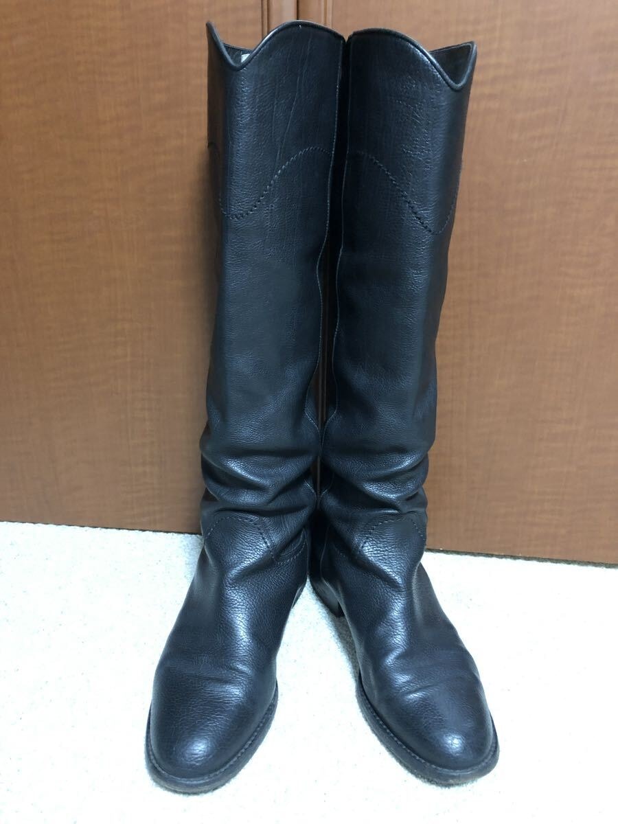 【CHANEL シャネル】レザー ロングブーツ　ココマーク　38 
