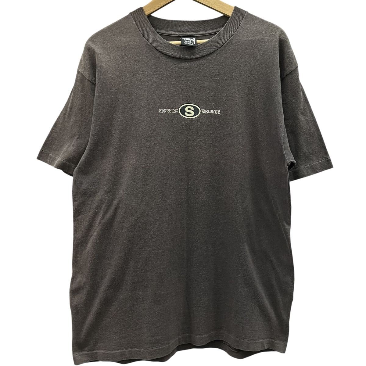 B (目立った傷や汚れなし)】80s STUSSY/黒タグ/サンフェード/Tシャツ/L
