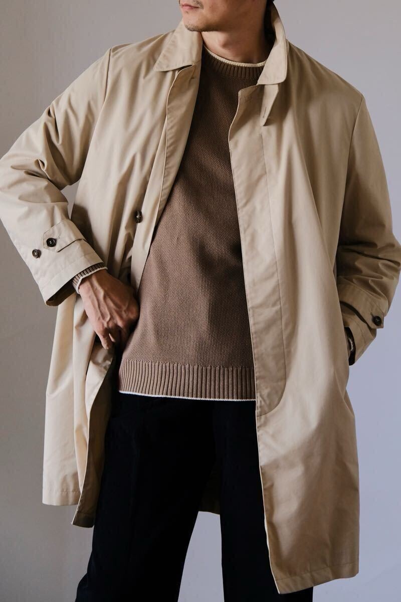 dunhillダンヒル カシミヤ混ライナーアイボリーステンカラーコート L