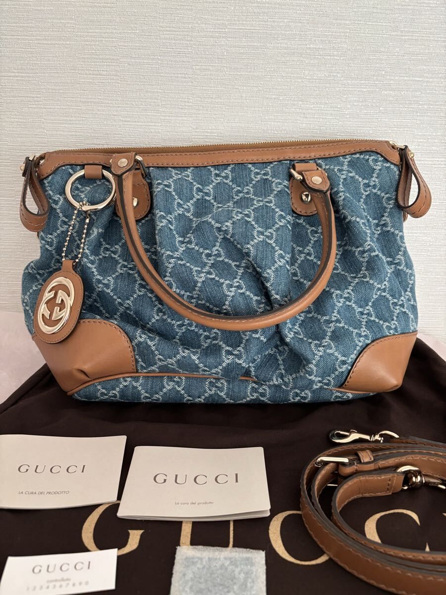 未使用☆GUCCI グッチ　スーキーデニム　2wayバッグ ハンドバッグ　ショルダーバッグ 