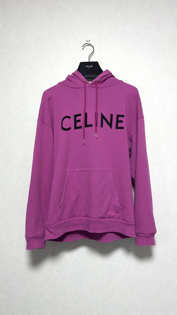 セリーヌ CELINE 21SS ロゴフーディー ピンク XS