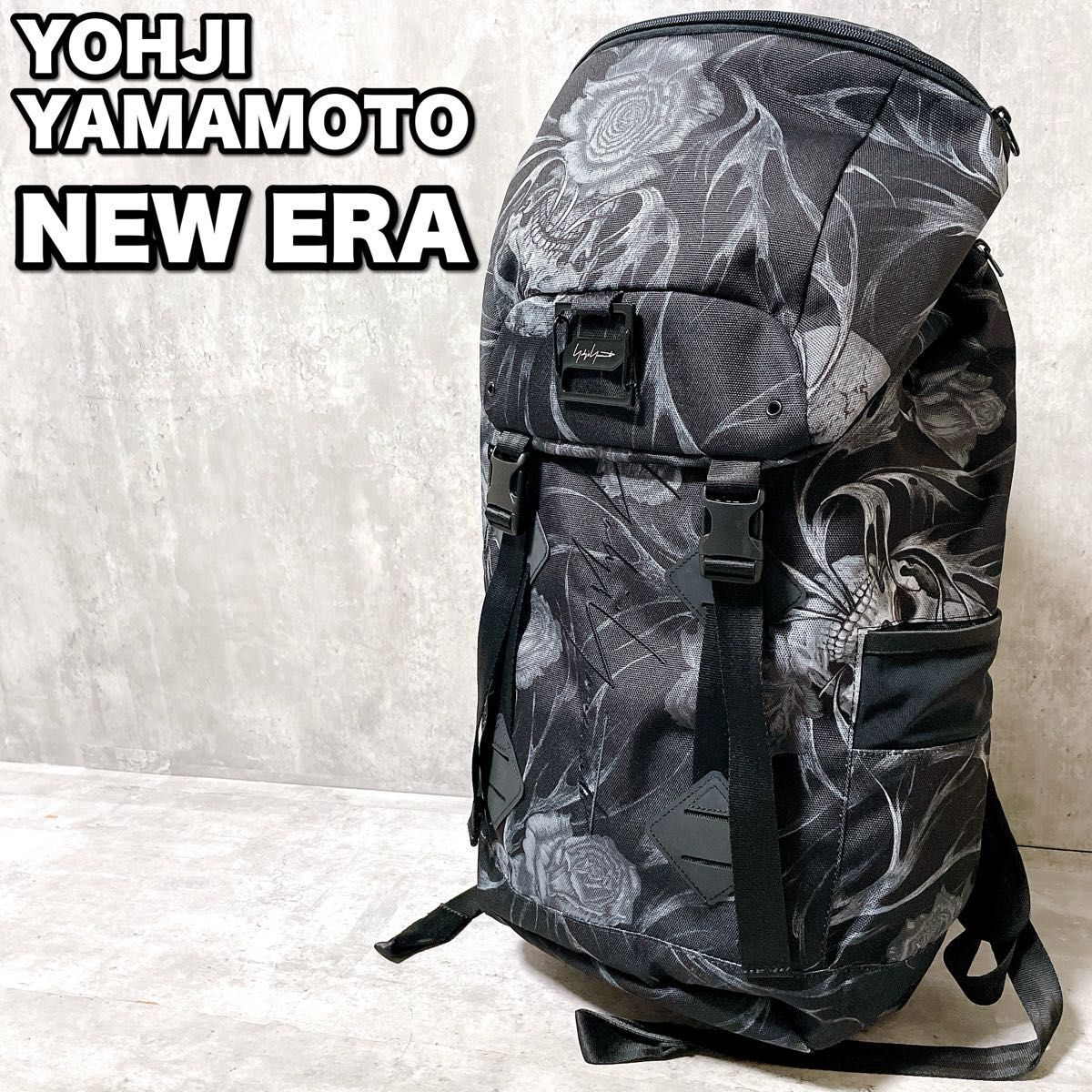 ほぼ未使用 ヨウジヤマモト ニューエラ コラボ スカルローズ バックパック YOHJI YAMAMOTO NEW ERA リュック SKULL&ROSE