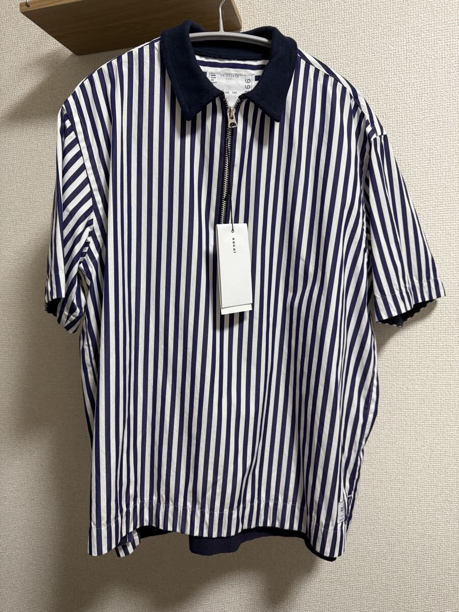 sacai サカイ Thomas Mason 半袖シャツ　ストライプ