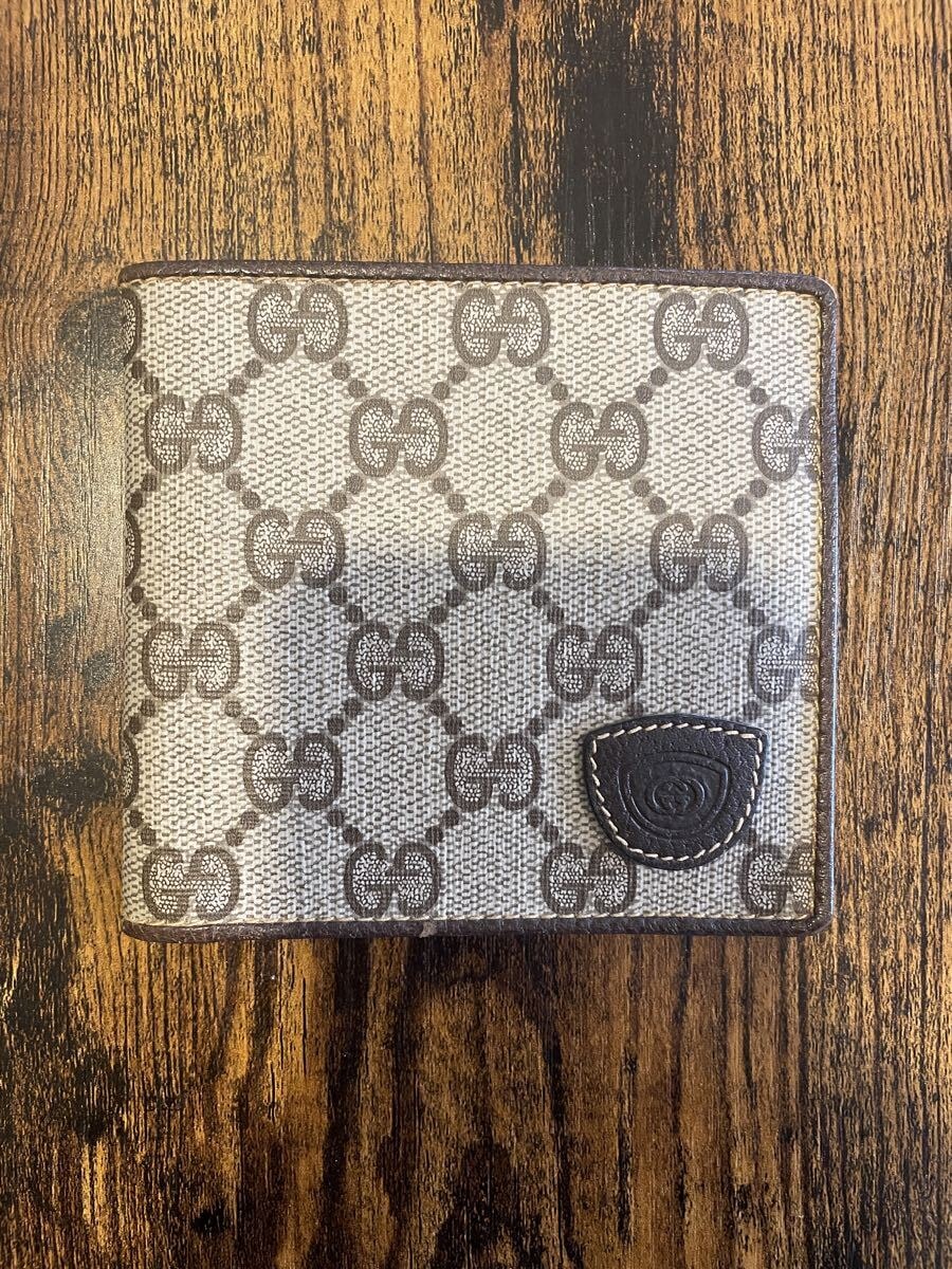 未使用に近い】美品 GUCCI グッチ 二つ折り財布 レザー GG柄 PVC