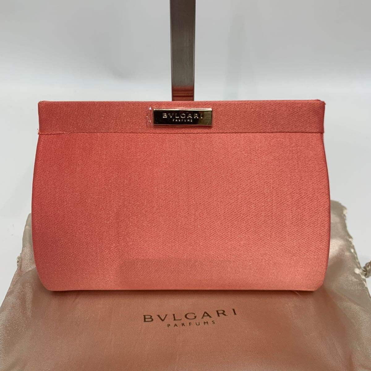 BVLGARI ピンク パーティーバッグ ポーチ クラッチバッグ やや傷や汚れあり】BVLGARI ピンク パーティーバッグ ポーチ