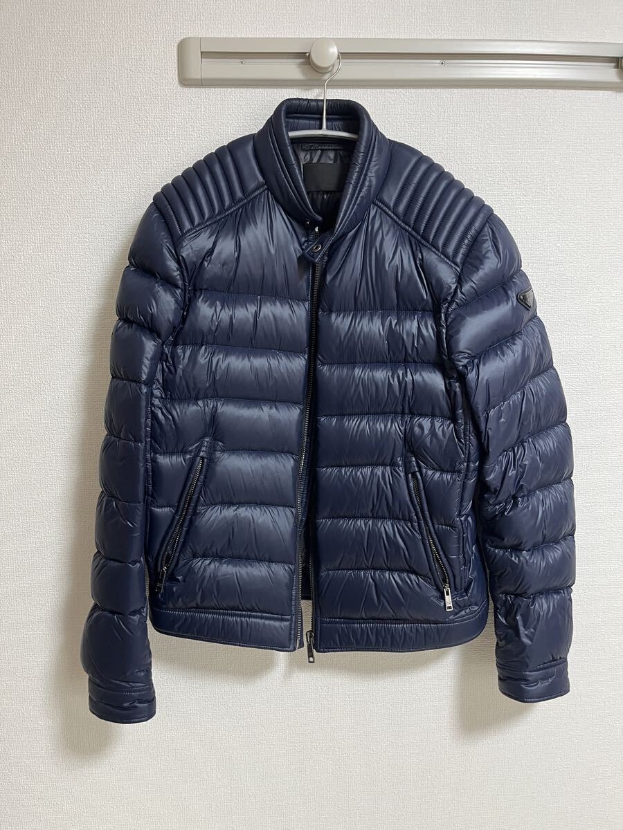 PRADA ダウンジャケット ライダース型 50 ネイビープラダ