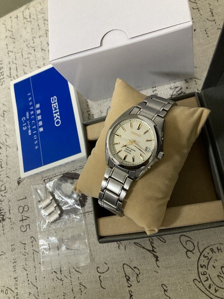 超美品！ 超貴重！SEIKO セイコー メンズ チタン チタニウム GS 電波ソーラー スピリットスマート フルコマ SBTM215