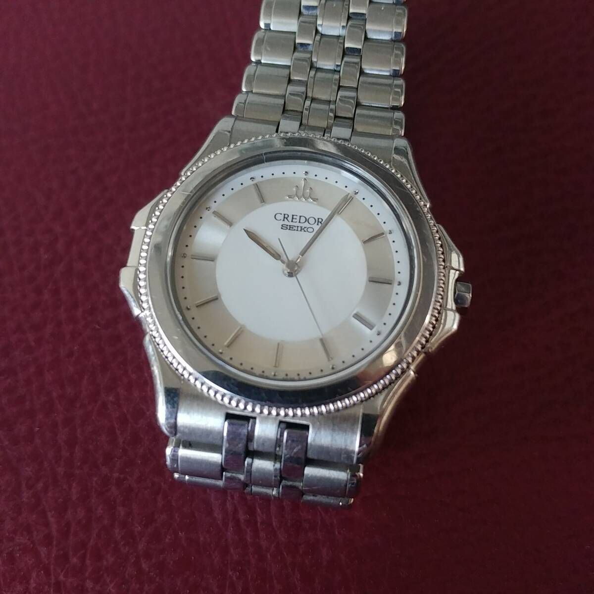 SEIKO CREDOR セイコー クレドール パシフィーク 9581-6040 18KT WG ホワイトゴールド ベゼル メンズ クォーツ 現在不動 現状渡し