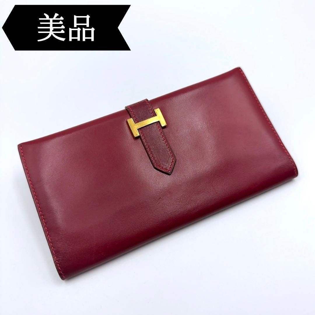 ◇エルメス◇ボックスカーフ/ベアンクラシック/長財布/ブランド/ウォレット